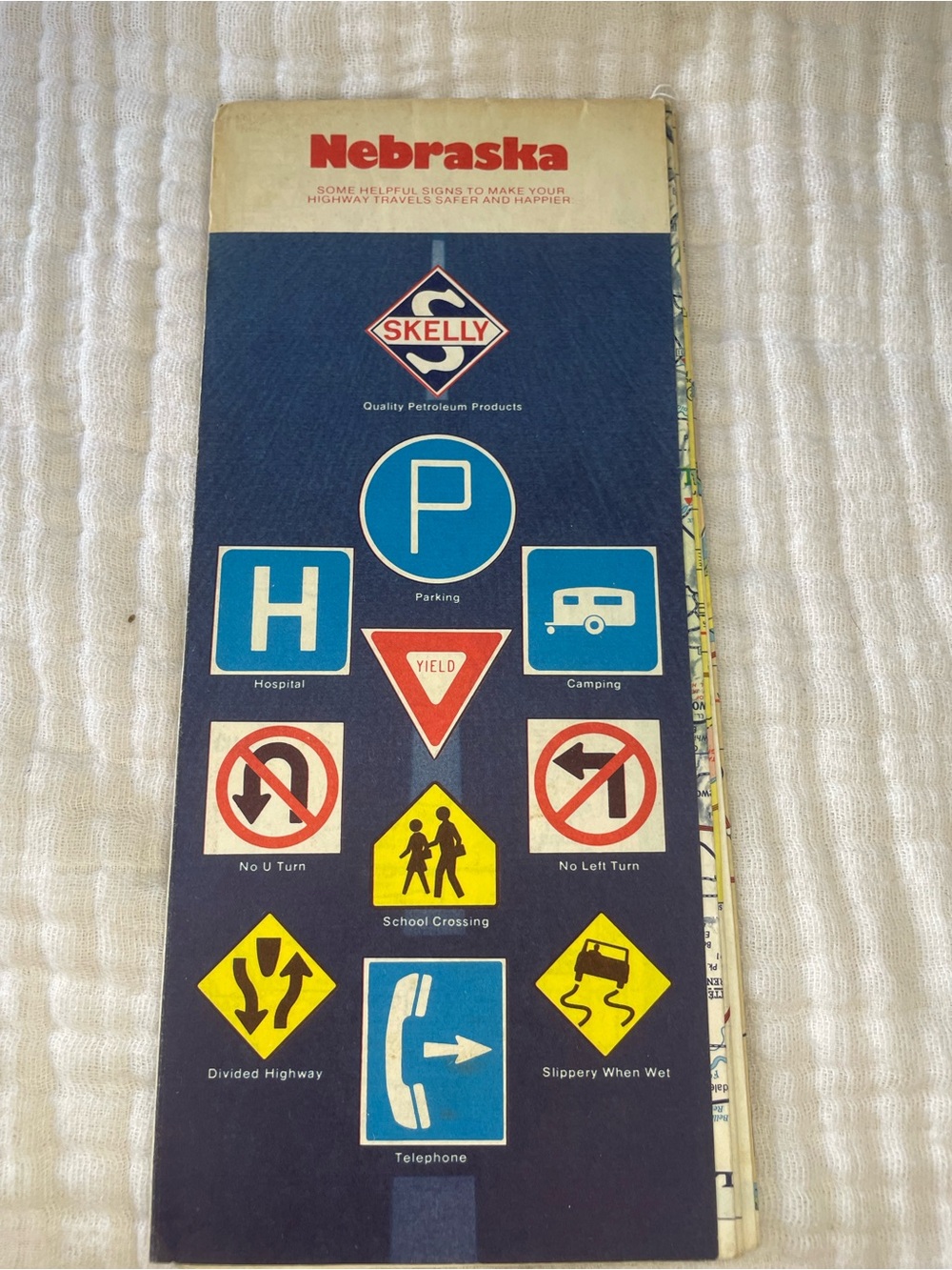 Vintage 1960s Skelly Oil Company Nebraska Road Map - Petroliana Collective